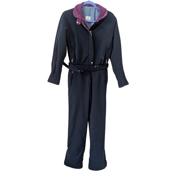 Vintage Bogner Navy Blue USA Made Snow Bunting Ski Suit Size 8 Long